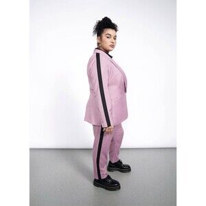 Wildfang Empower Tuxedo Style Blazer Women’s Mauve with Black Stripe